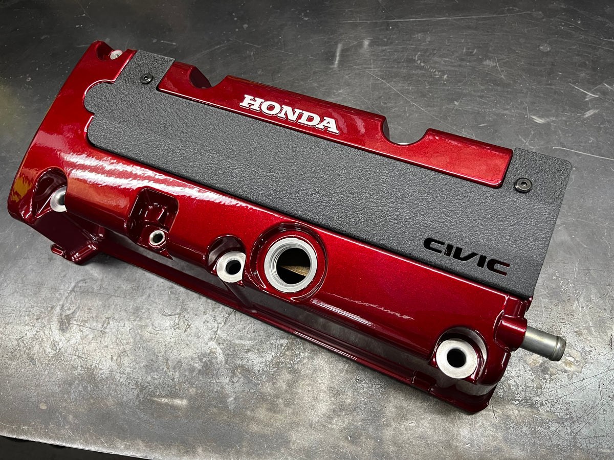 K20 K24 COIL PACK COVER FOR K-SERIES POWDER COATED WRINKLE BLACK ALUMINUM "CIVIC" Ver. 1