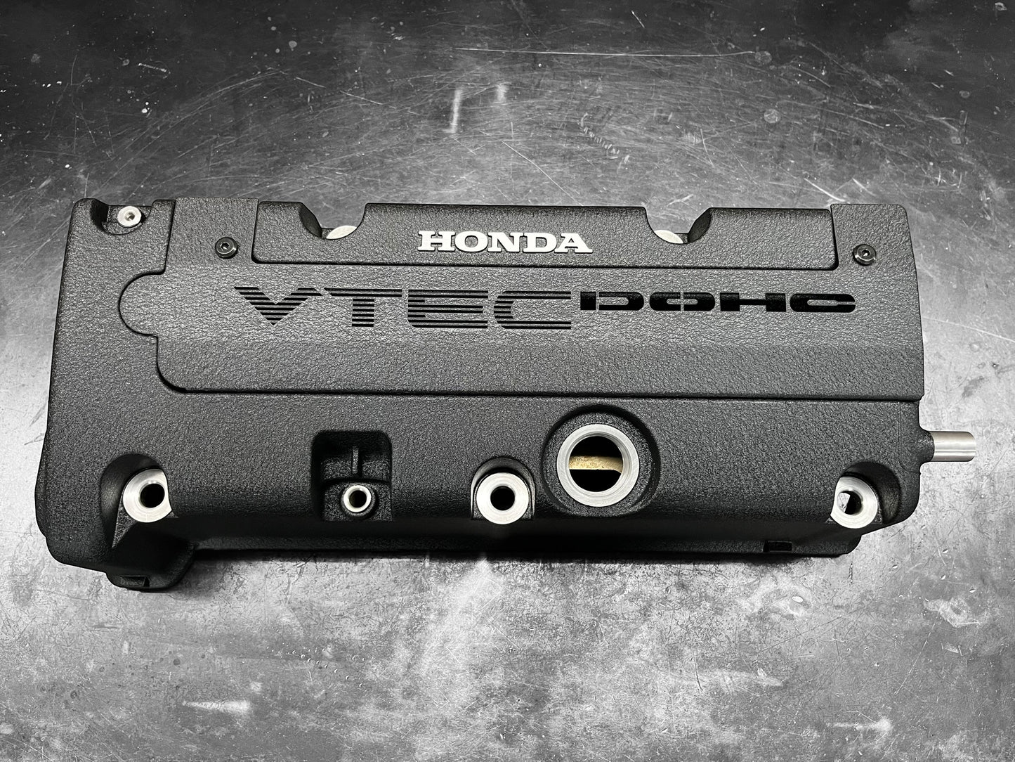 K20 K24 COIL PACK COVER FOR K-SERIES ALUMINUM POWDER COATED WRINKLE BLACK "VTEC DOCH"
