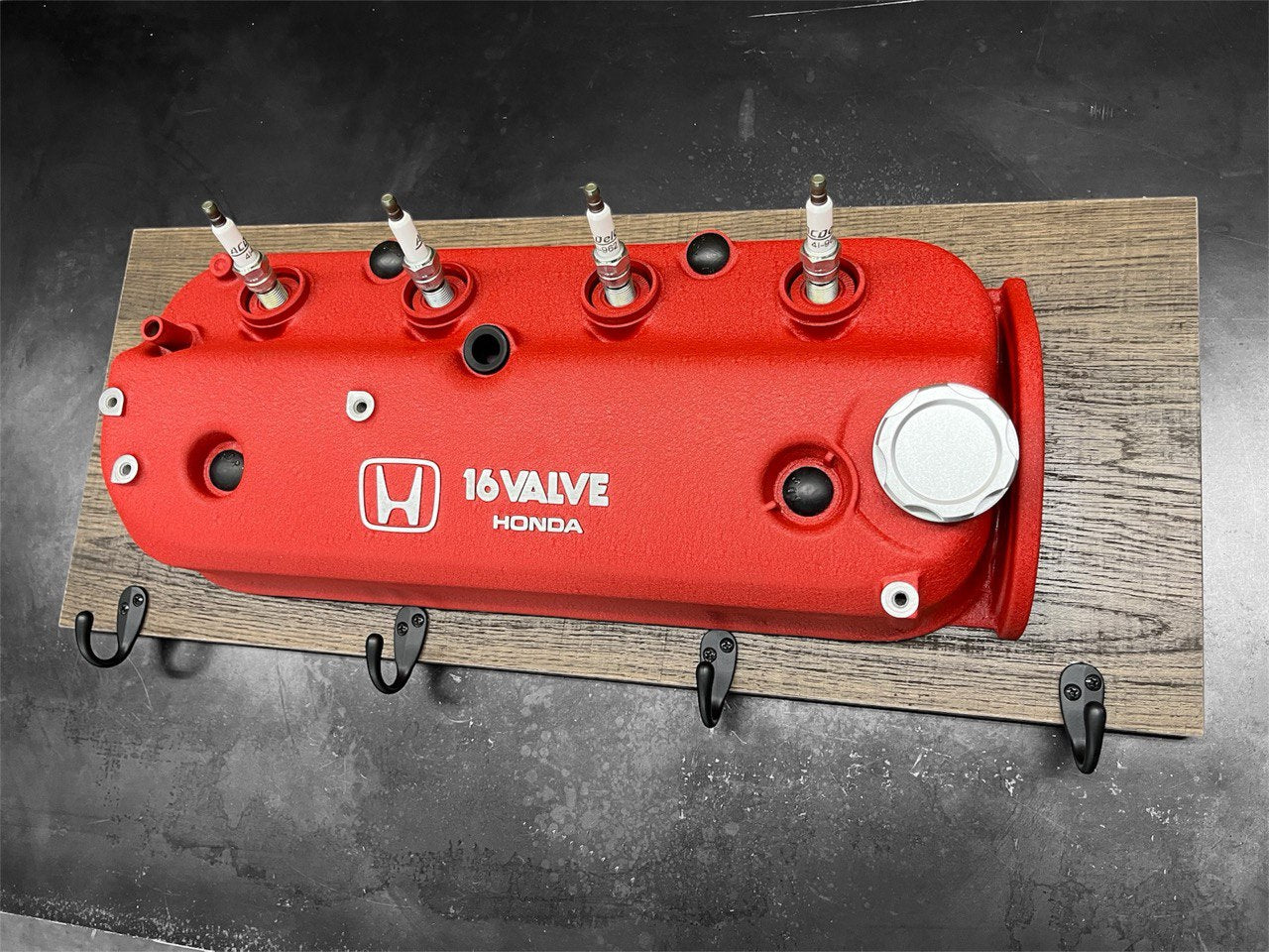Coat Rack DIY Honda Red Valve Cover Key Hanger
