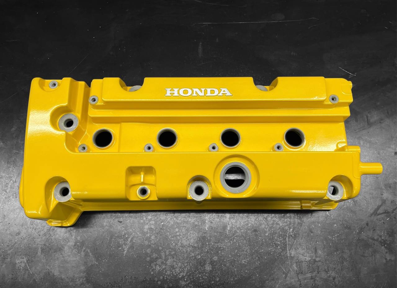 Honda K-SERIES K24 K20 Valve Cover Powder Coated SPOON Style Yellow