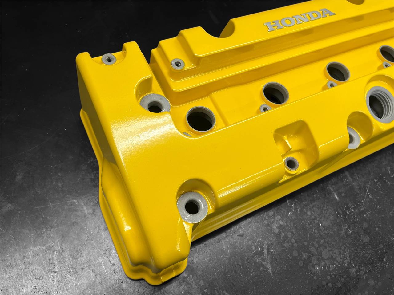 Honda K-SERIES K24 K20 Valve Cover Powder Coated SPOON Style Yellow