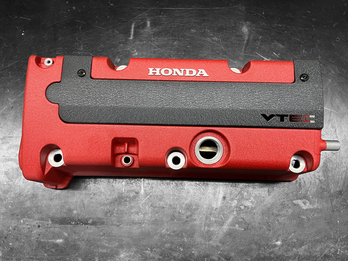 K20 K24 COIL PACK COVER FOR K-SERIES POWDER COATED WRINKLE BLACK ALUMINUM "VTEC" Ver. 4