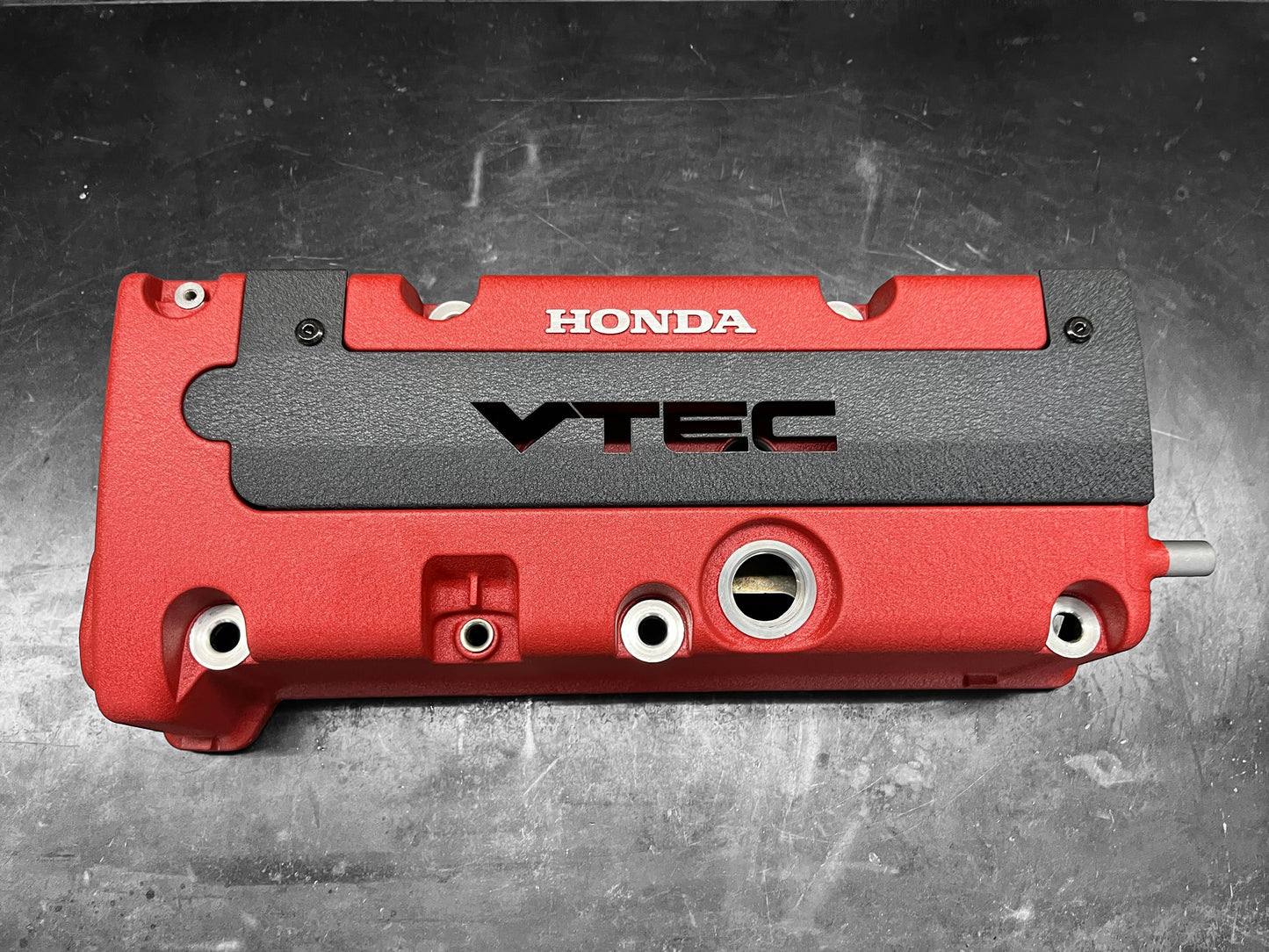 K20 K24 COIL PACK COVER FOR K-SERIES POWDER COATED WRINKLE BLACK ALUMINUM "VTEC" Ver. 3