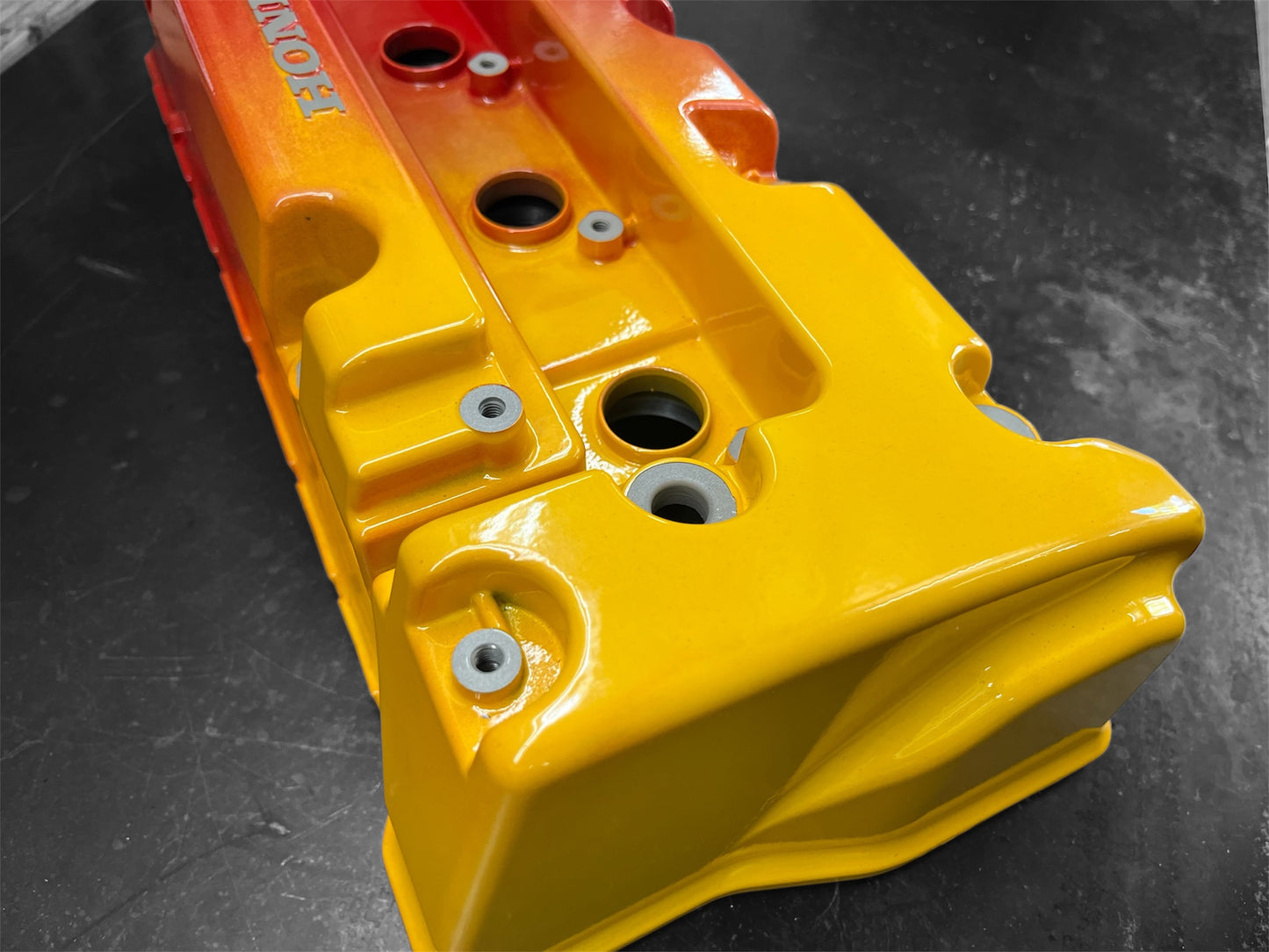 Honda K-SERIES K24 K20 Valve Cover Powder Coated Yellow-Red Gradient