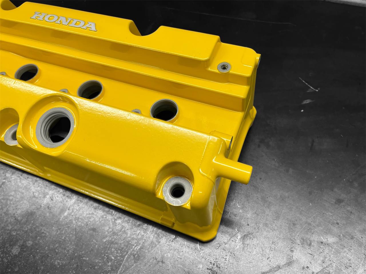 Honda K-SERIES K24 K20 Valve Cover Powder Coated SPOON Style Yellow
