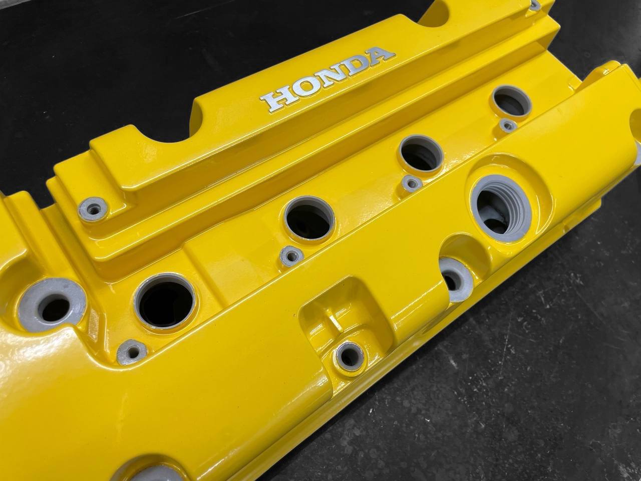 Honda K-SERIES K24 K20 Valve Cover Powder Coated SPOON Style Yellow