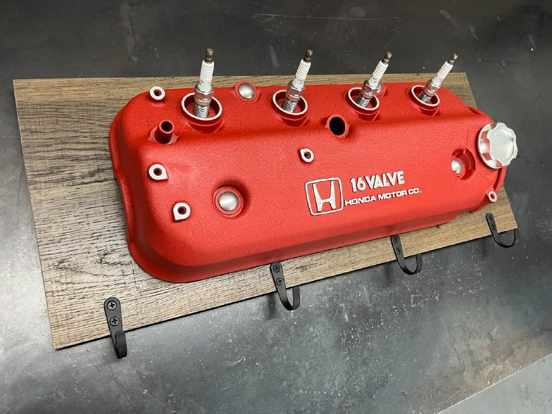Coat Rack DIY Honda Red Valve Cover Key Hanger