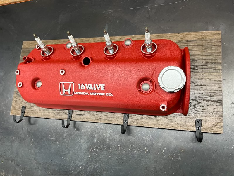Coat Rack DIY Honda Red Valve Cover Key Hanger