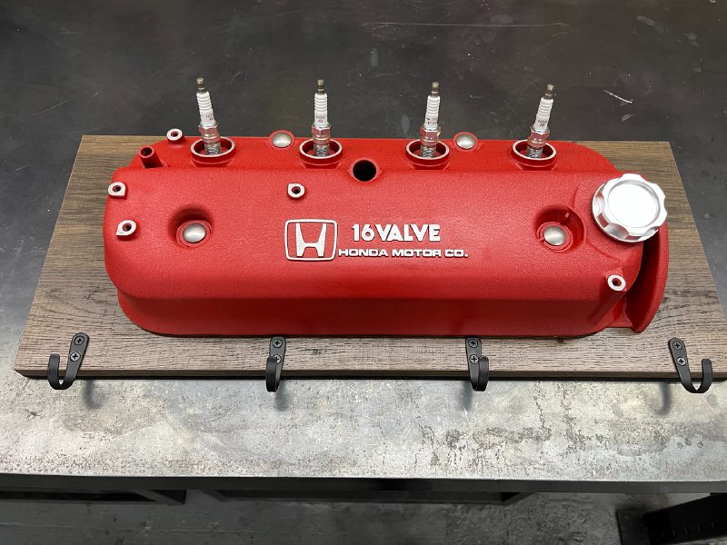 Coat Rack DIY Honda Red Valve Cover Key Hanger