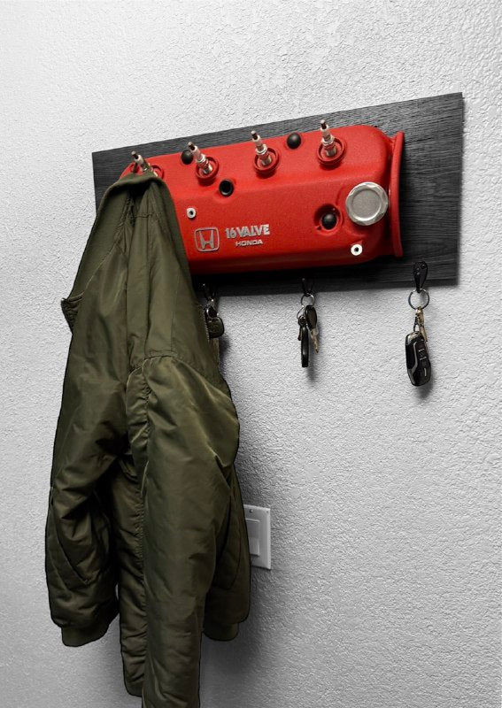 Coat Rack DIY Honda Red Valve Cover Key Hanger