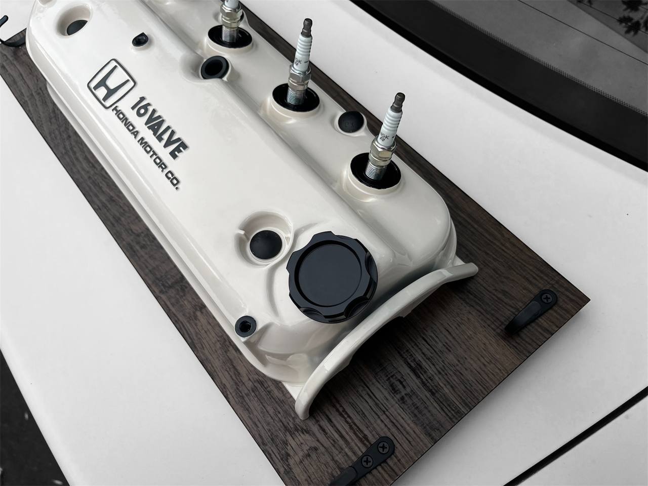 Coat Rack DIY Honda Almond White and Black Valve Cover Key Hanger