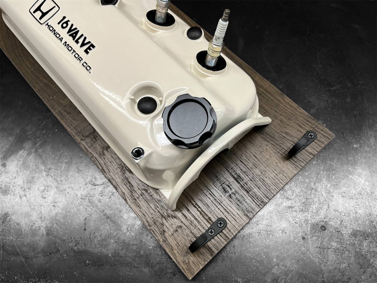 Coat Rack DIY Honda Almond White and Black Valve Cover Key Hanger