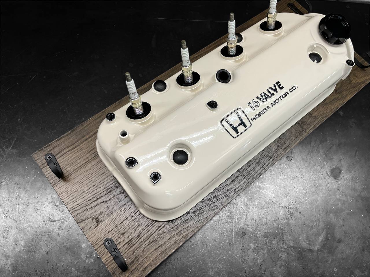 Coat Rack DIY Honda Almond White and Black Valve Cover Key Hanger