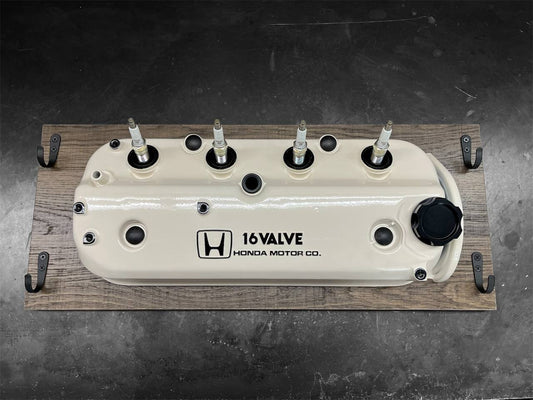 Coat Rack DIY Honda Almond White and Black Valve Cover Key Hanger
