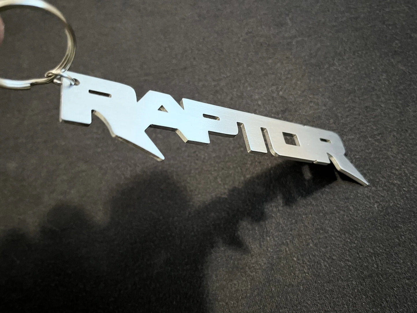 Ford F-150 Raptor Logo Keychain – Brushed Stainless Steel