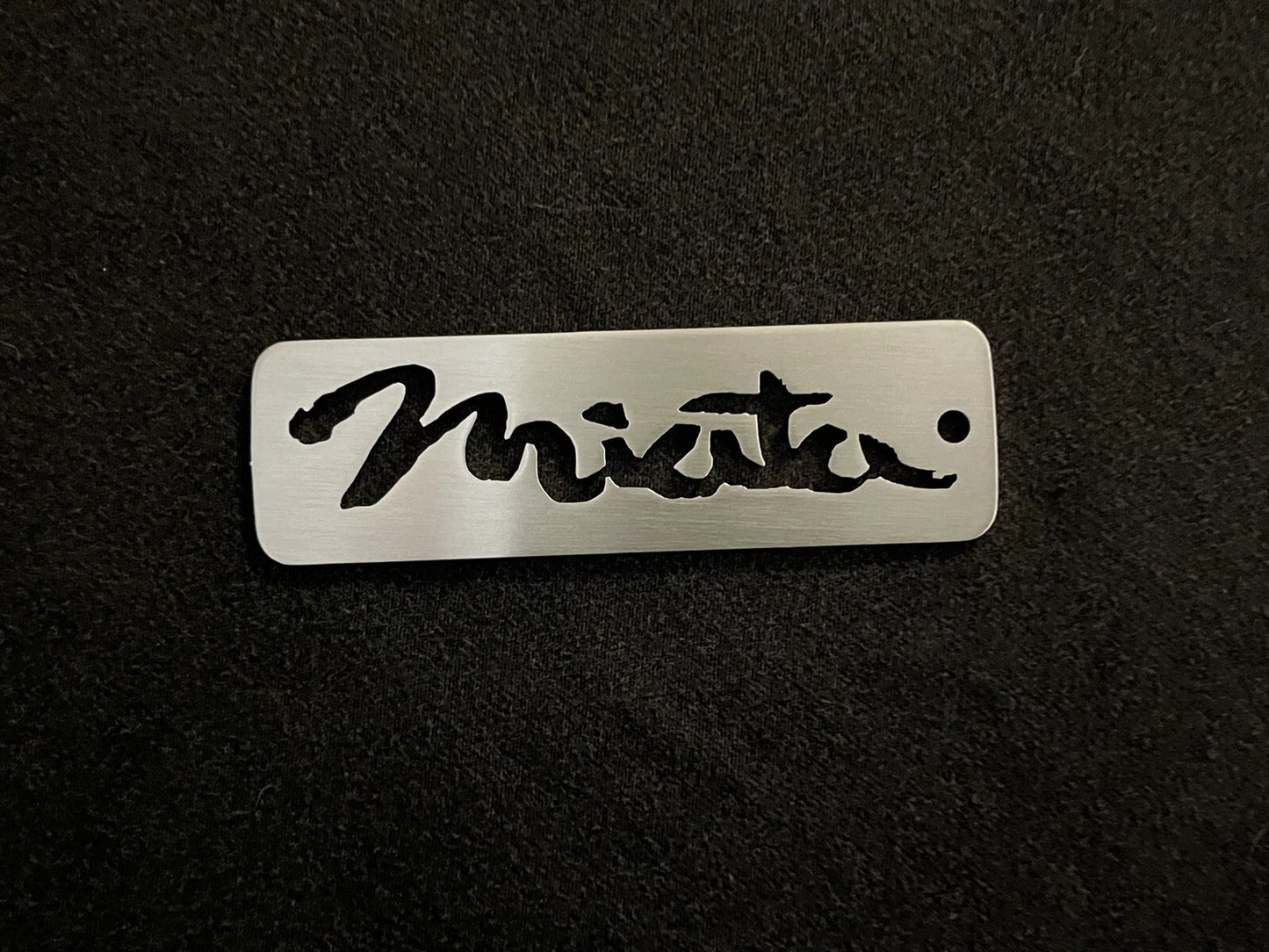Mazda MX-5 Miata Logo Keychain Brushed Stainless Steel