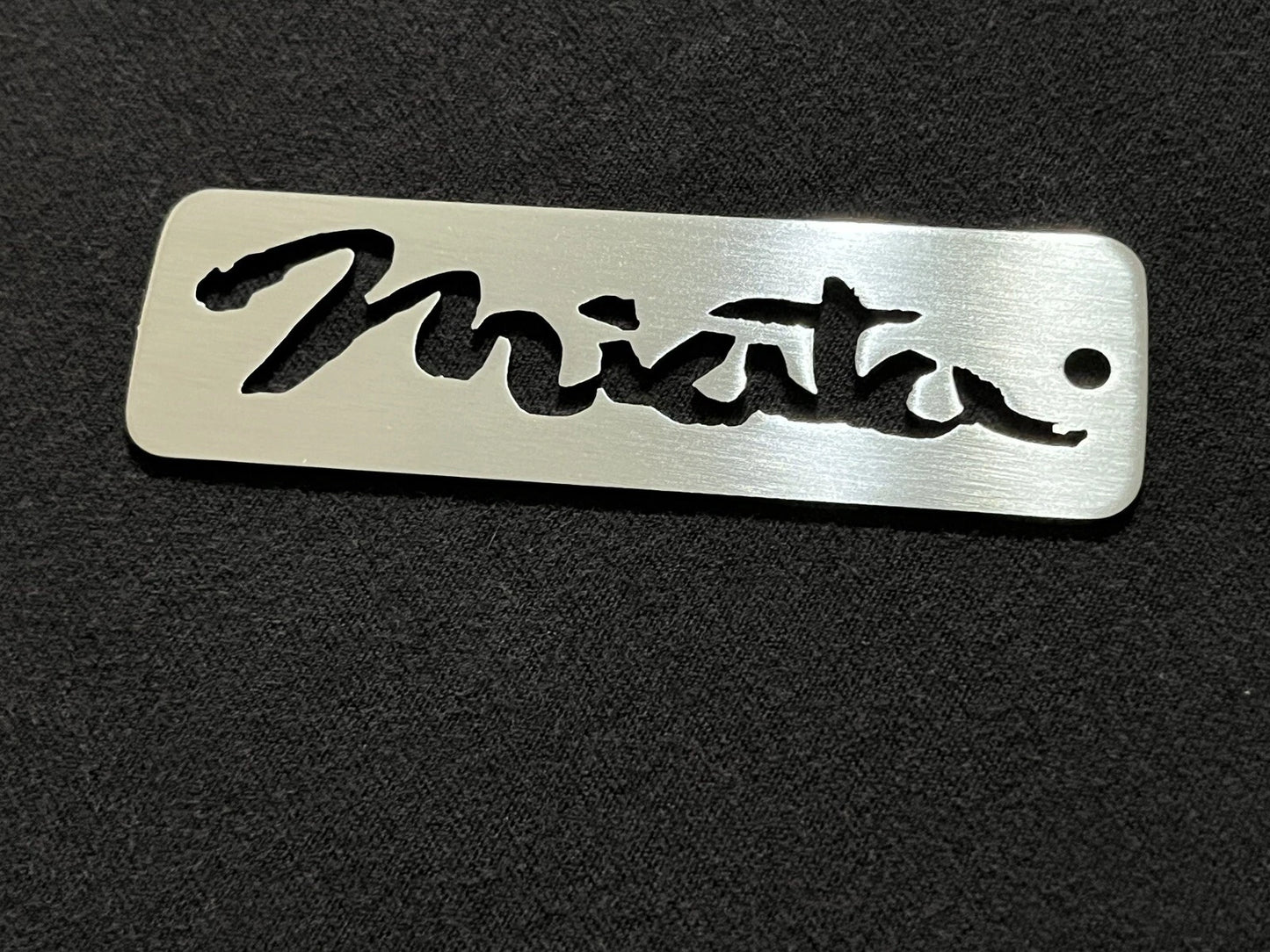 Mazda MX-5 Miata Logo Keychain Brushed Stainless Steel