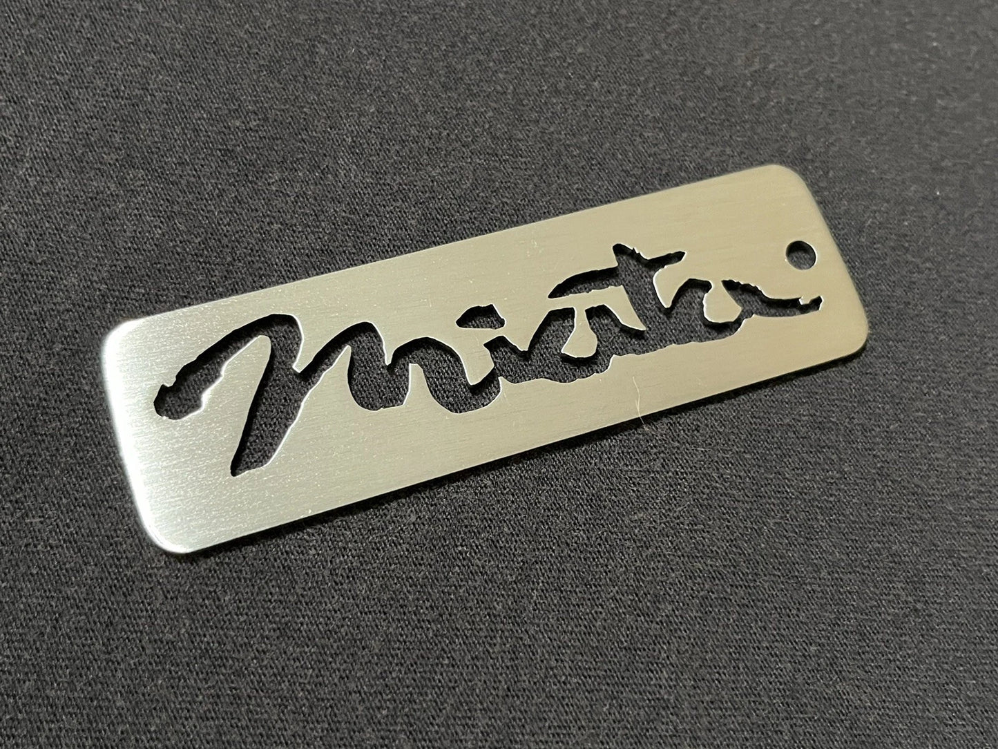 Mazda MX-5 Miata Logo Keychain Brushed Stainless Steel