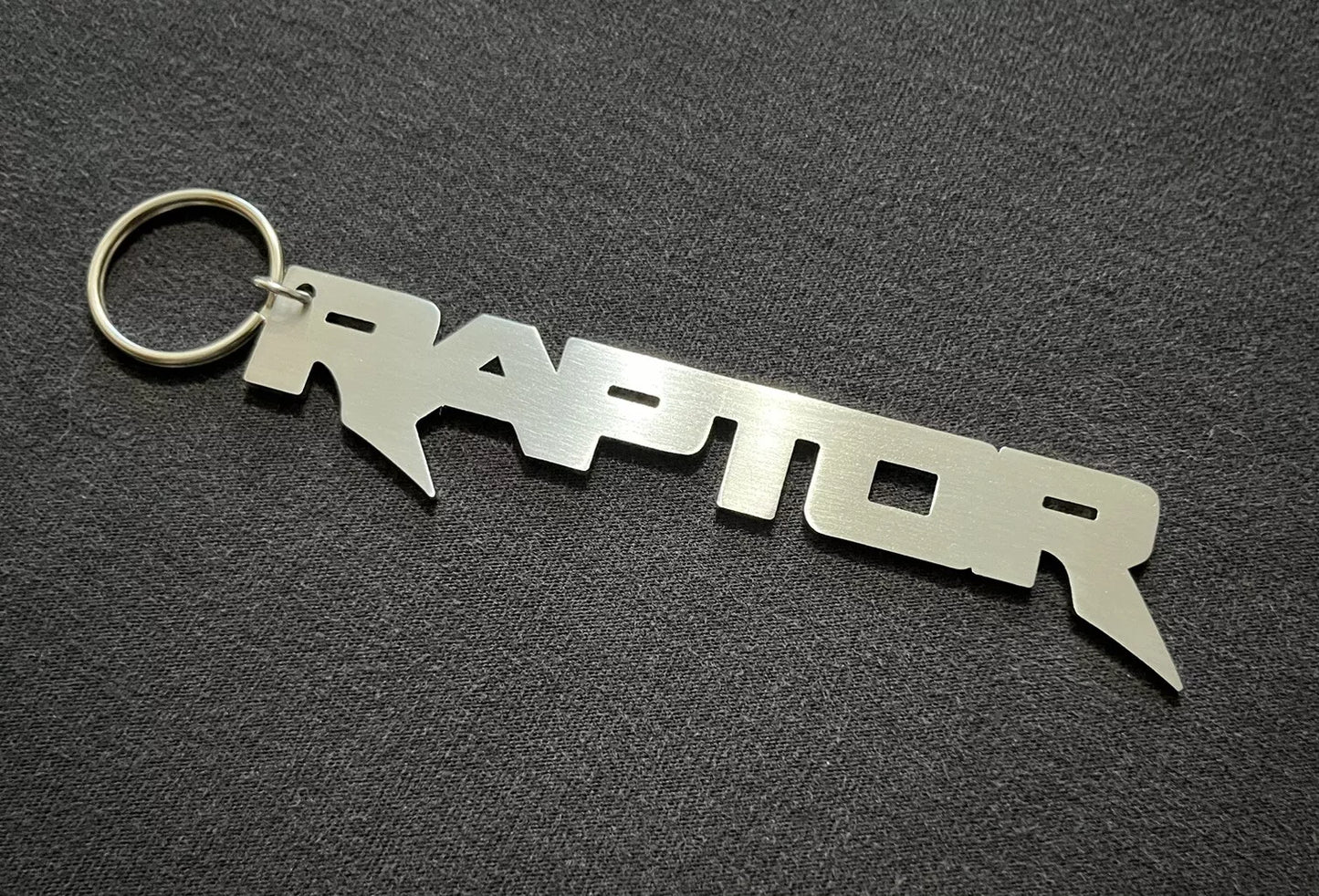 Ford F-150 Raptor Logo Keychain – Brushed Stainless Steel