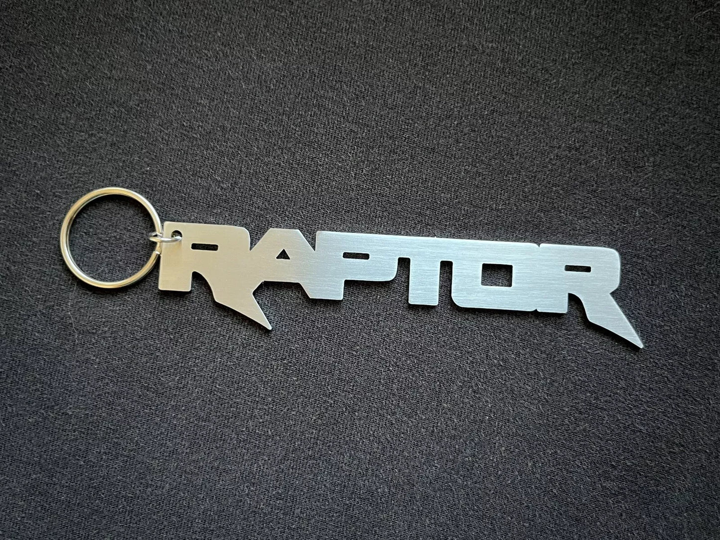 Ford F-150 Raptor Logo Keychain – Brushed Stainless Steel