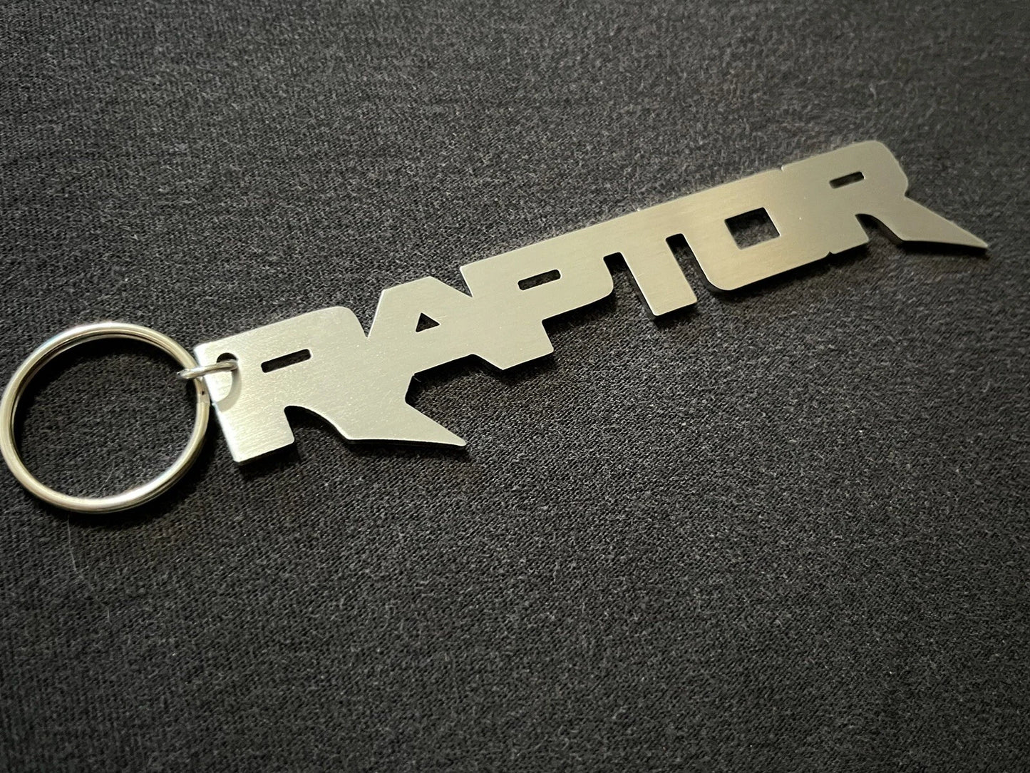 Ford F-150 Raptor Logo Keychain – Brushed Stainless Steel