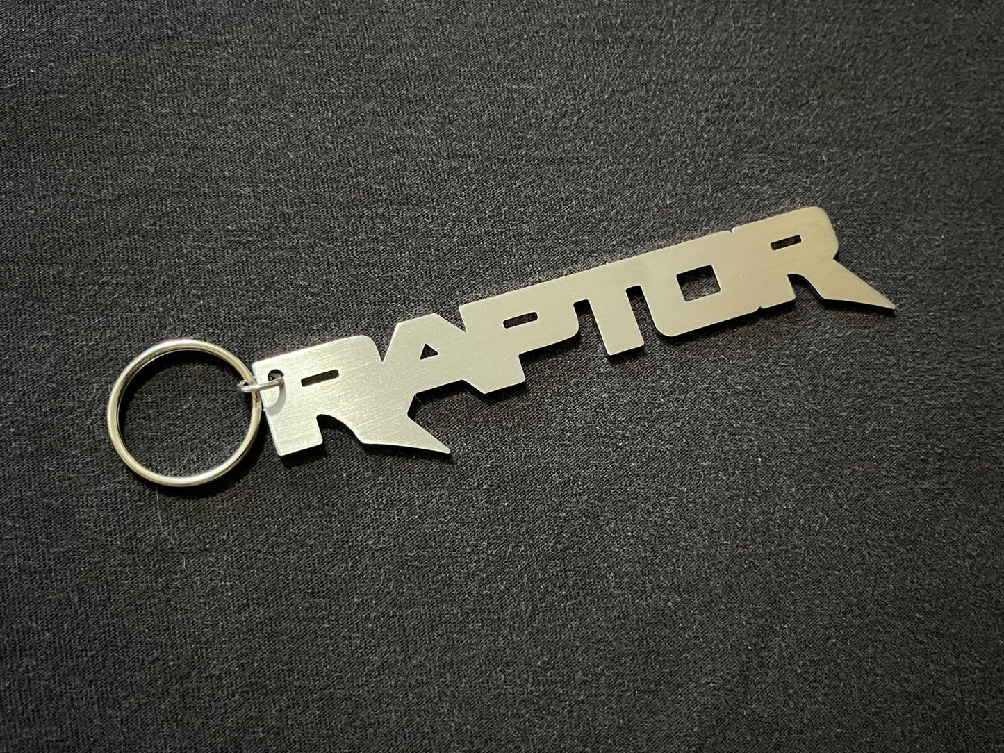 Ford F-150 Raptor Logo Keychain – Brushed Stainless Steel