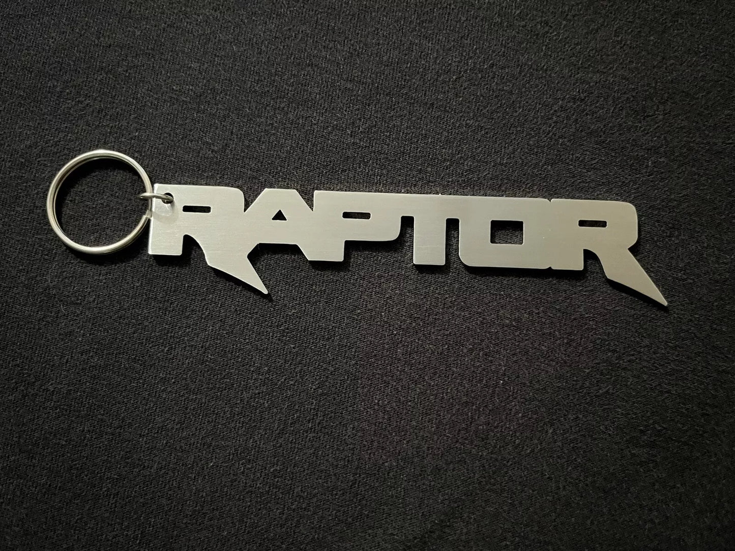 Ford F-150 Raptor Logo Keychain – Brushed Stainless Steel