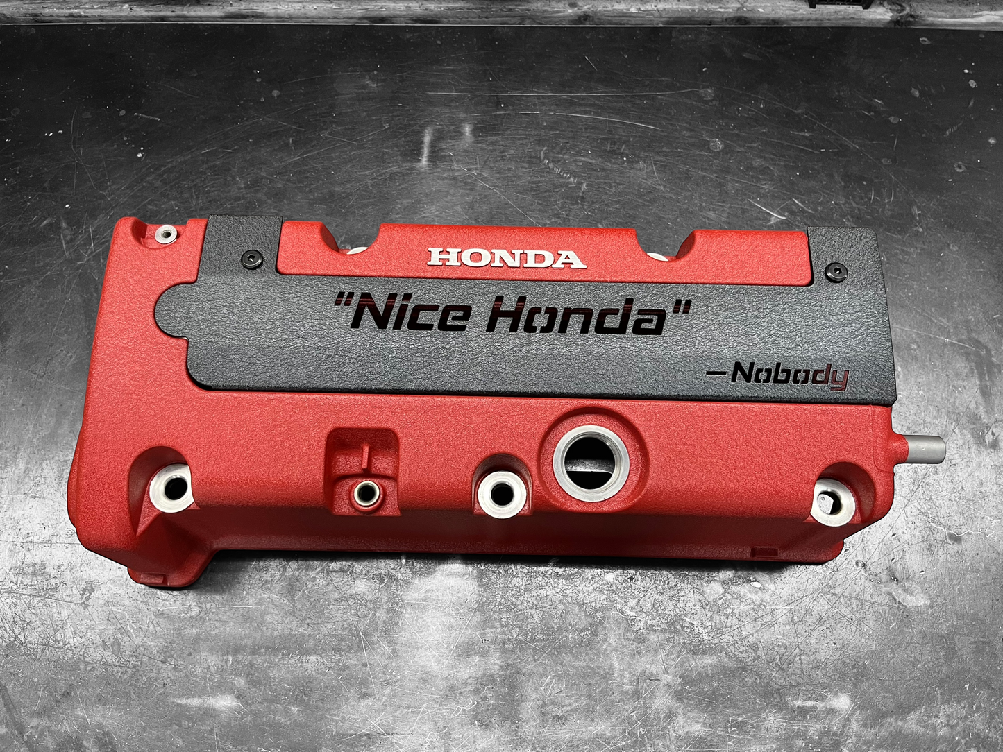 K20 K24 COIL PACK COVER FOR K-SERIES POWDER COATED WRINKLE BLACK “NICE HONDA” Ver. 2