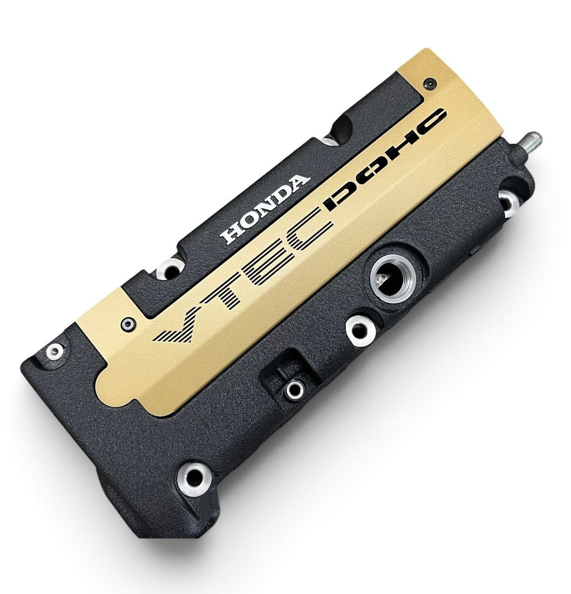 K20 K24 COIL PACK COVER FOR K-SERIES ALUMINUM POWDER COATED SATIN GOLD "VTEC DOHC" Ver. 2