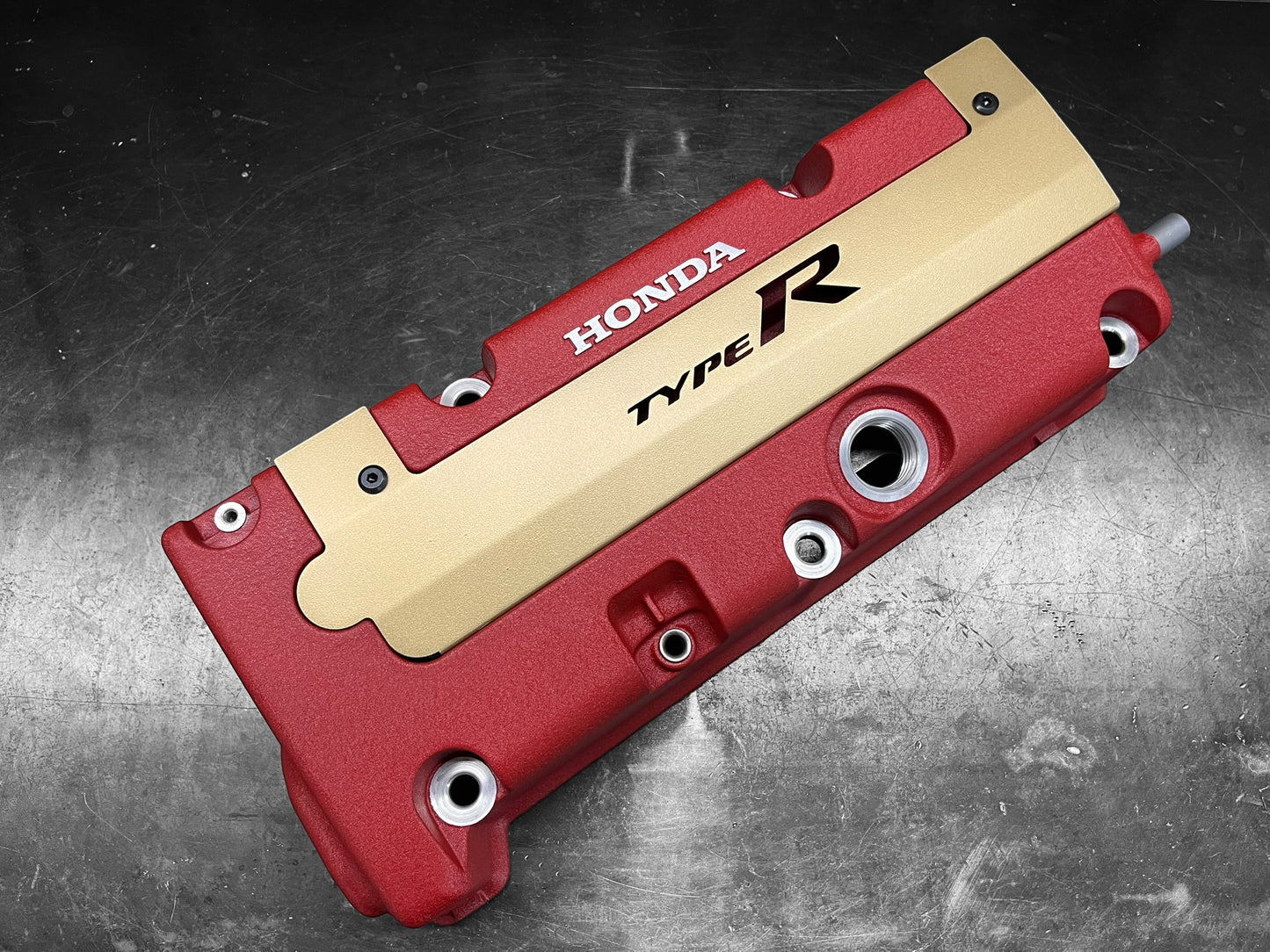 K20 K24 COIL PACK COVER FOR K-SERIES ALUMINUM POWDER COATED SATIN GOLD "TYPE R" Ver. 1