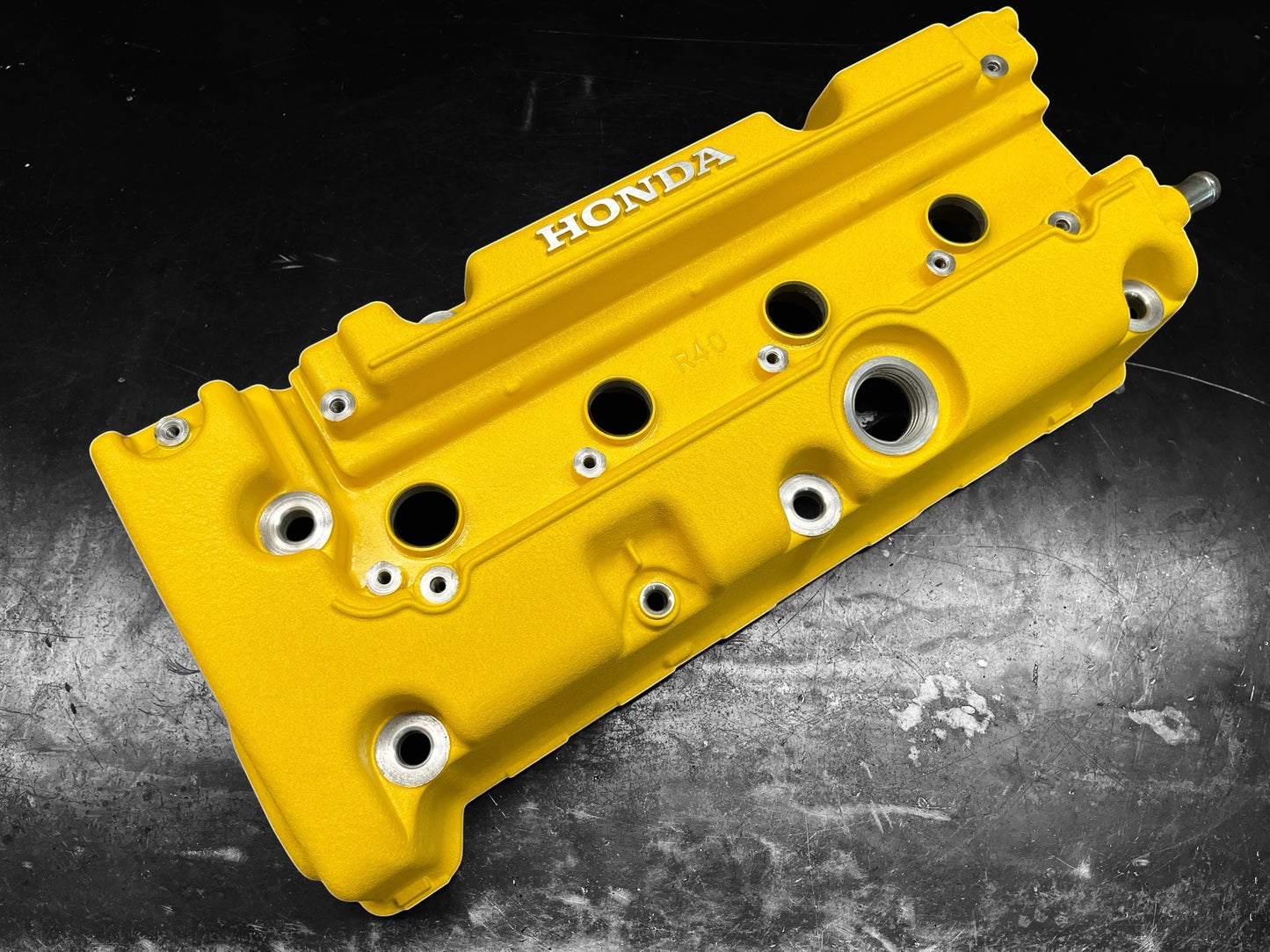 Honda K SERIES K24Z CIVIC SI 9TH GEN VALVE COVER POWDER COATED WRINKLE YELLOW
