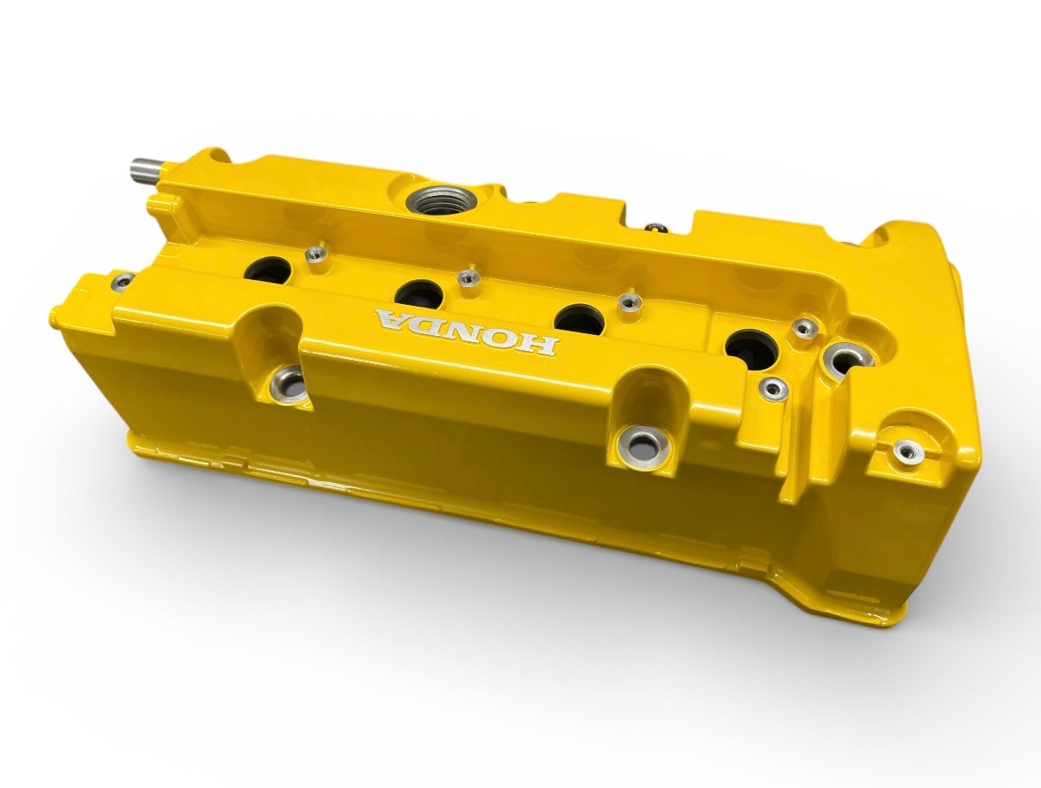 Honda K-SERIES K24 K20 Valve Cover Powder Coated SPOON Style Yellow