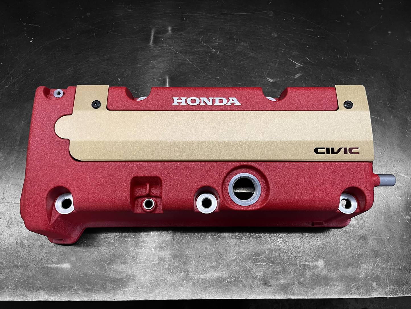 K20 K24 COIL PACK COVER FOR K-SERIES ALUMINUM POWDER COATED SATIN GOLD "CIVIC" Ver. 1