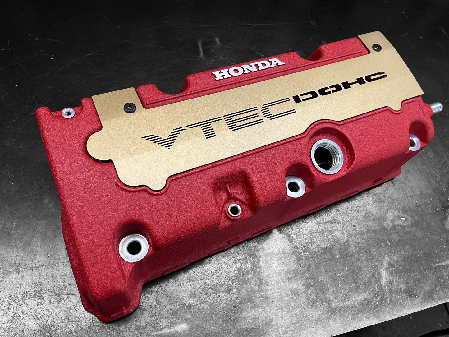 Honda K SERIES K24Z K24Z7 COIL PACK COVER CIVIC SI 9TH Gen SATIN GOLD "VTEC DOHC" Ver. 2