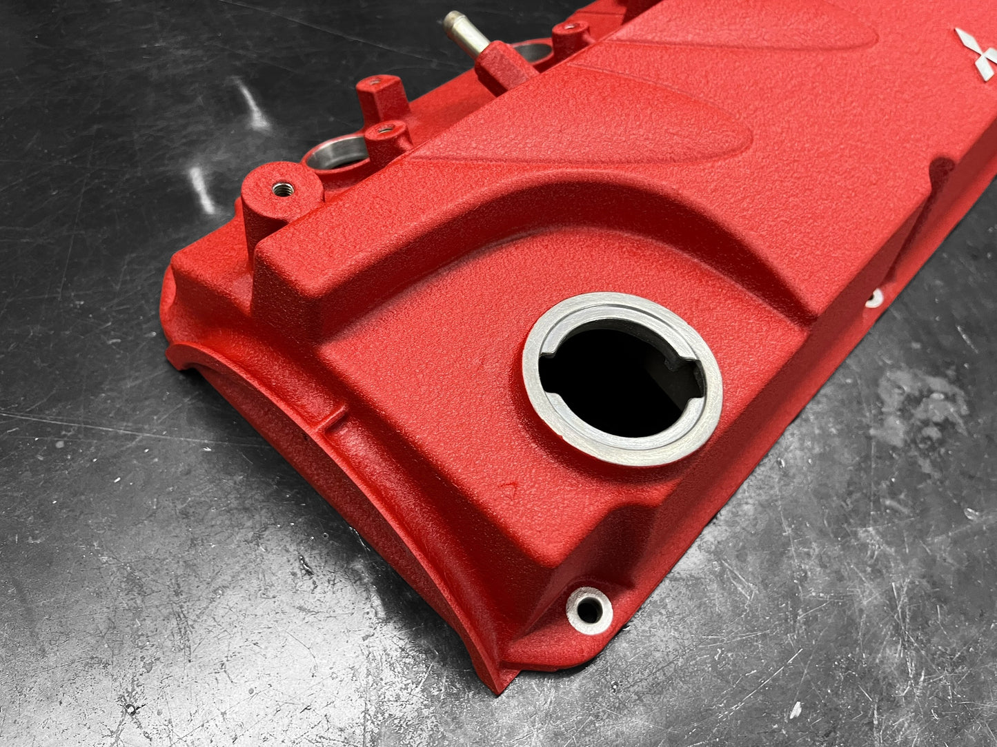 04-12  Mitsubishi Eclipse Galant Lancer Valve Cover 2.4 MIVEC 4G69 Powder Coated Wrinkle Red