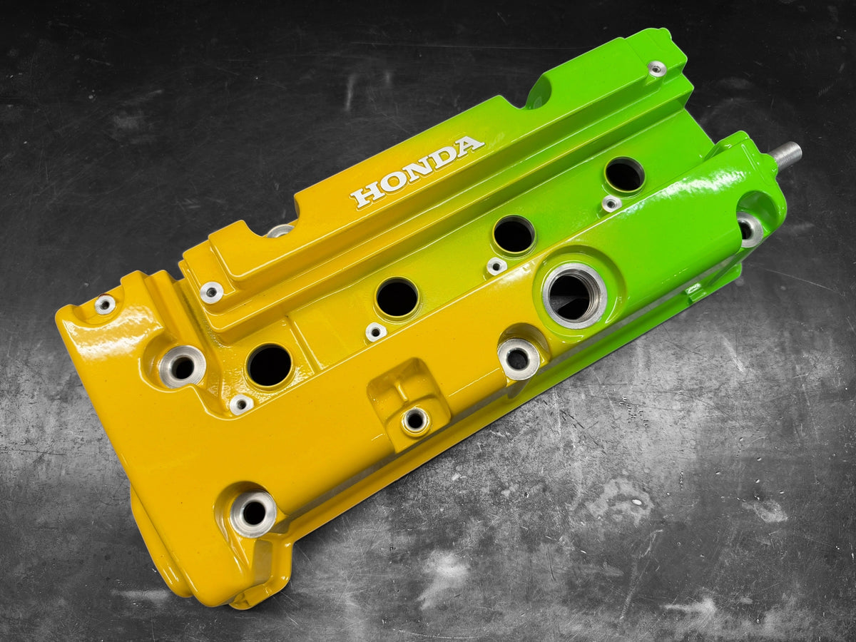 Honda K24 K20 Type R Civic RSX Valve Cover Powder Coated JUN Style Yellow Green