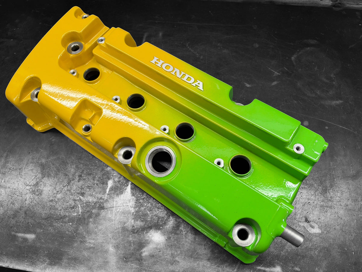 Honda K24 K20 Type R Civic RSX Valve Cover Powder Coated JUN Style Yellow Green