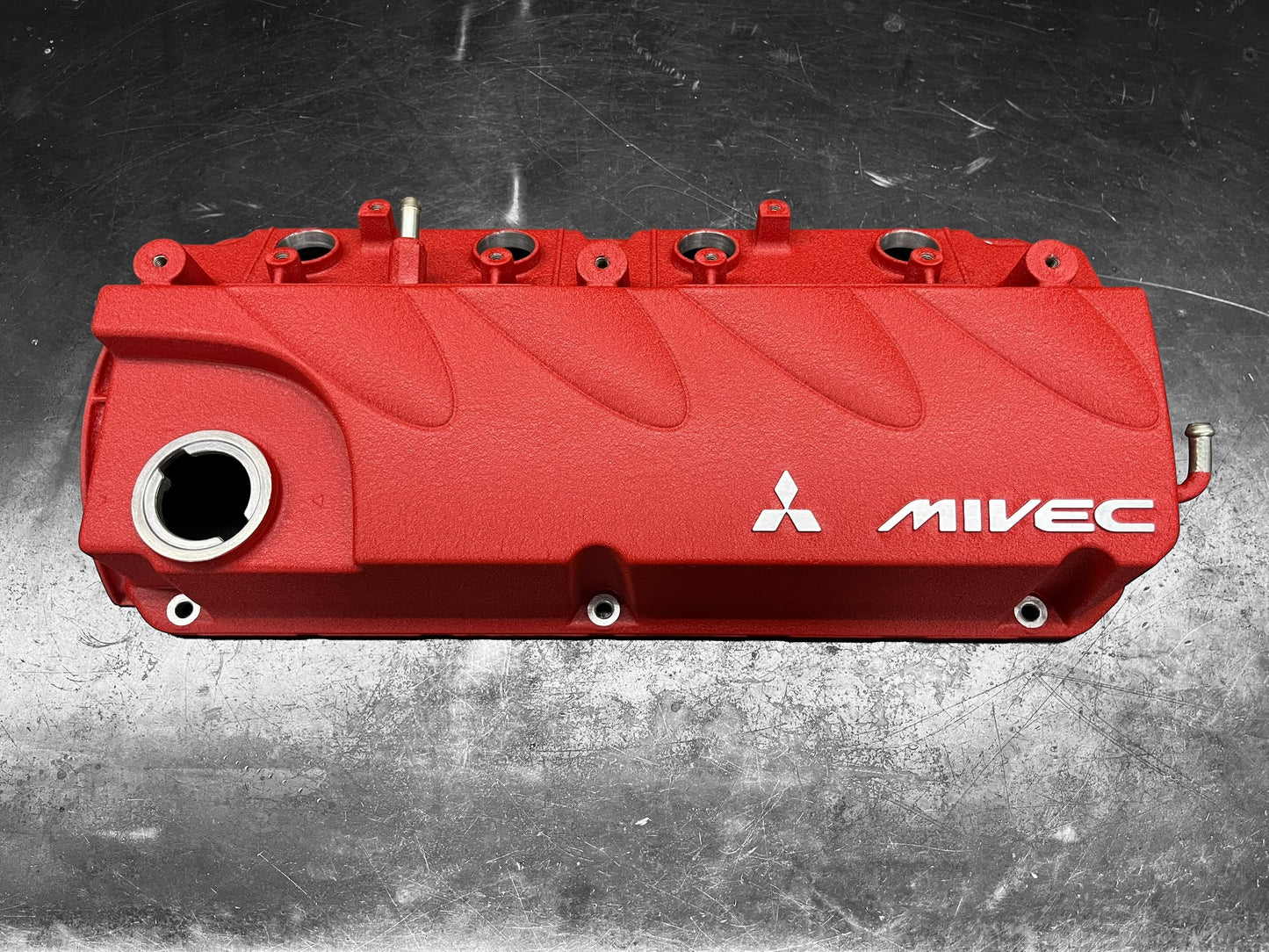 04-12  Mitsubishi Eclipse Galant Lancer Valve Cover 2.4 MIVEC 4G69 Powder Coated Wrinkle Red