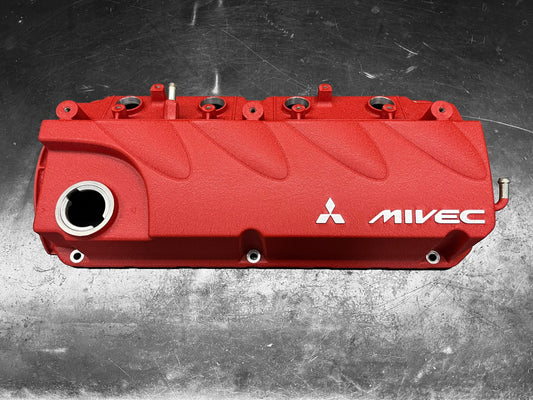04-12  Mitsubishi Eclipse Galant Lancer Valve Cover 2.4 MIVEC 4G69 Powder Coated Wrinkle Red