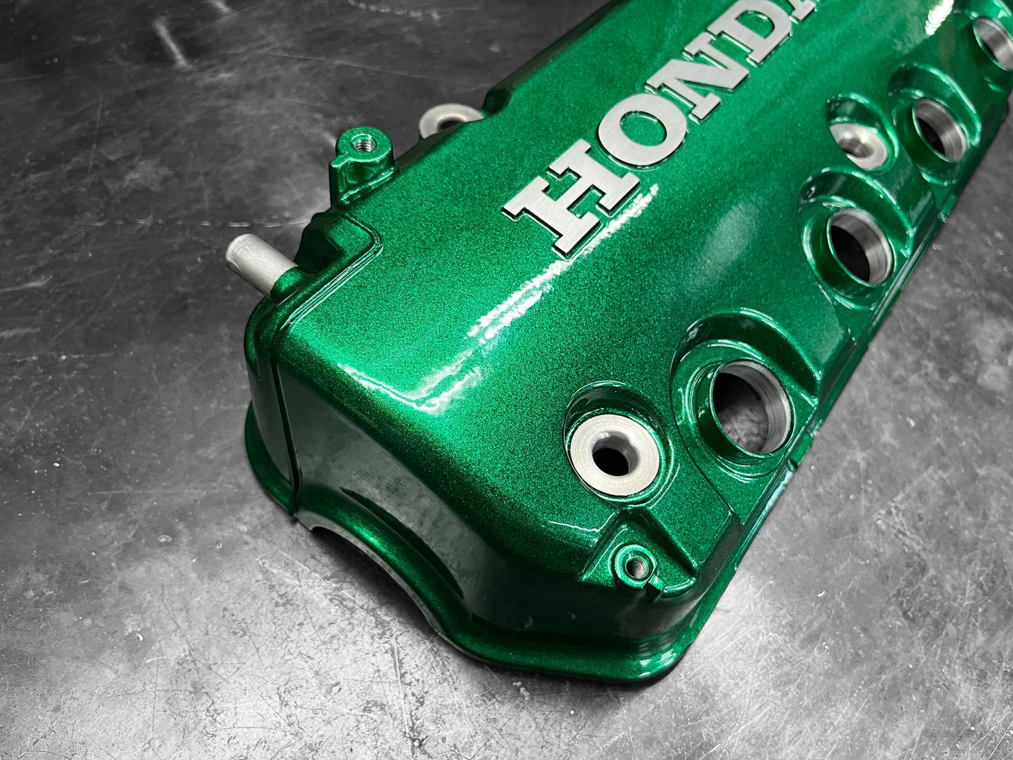 1992-2000 Honda Civic D Series Valve Cover Powder Coated Illusion Green