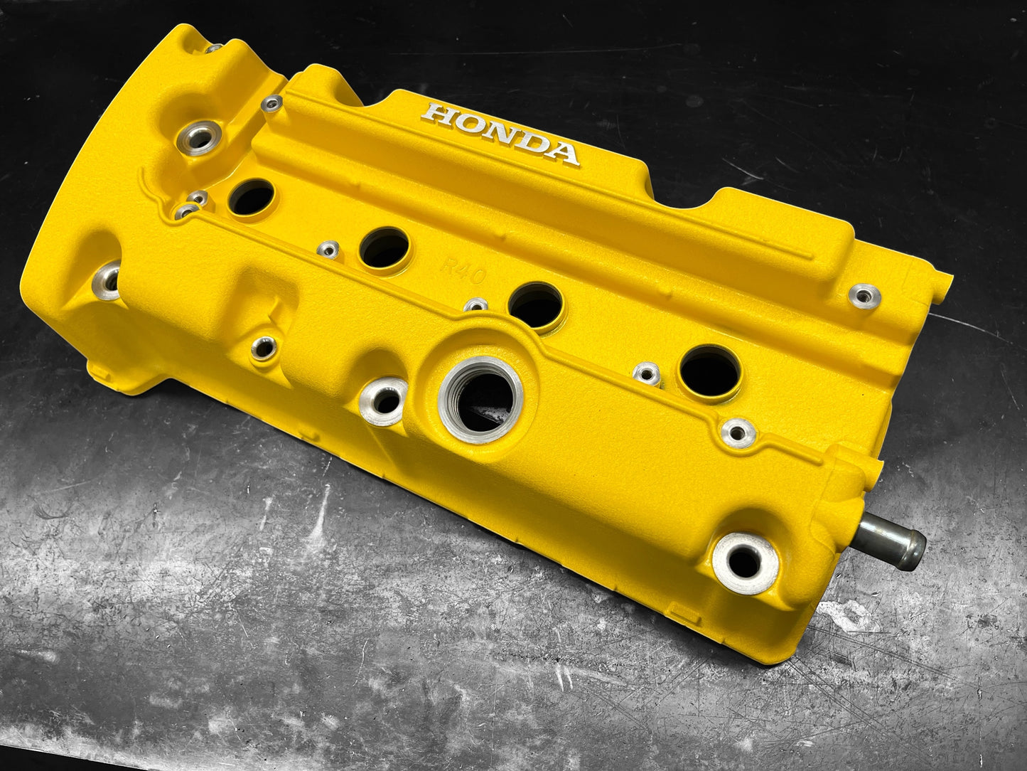 Honda K SERIES K24Z CIVIC SI 9TH GEN VALVE COVER POWDER COATED WRINKLE YELLOW