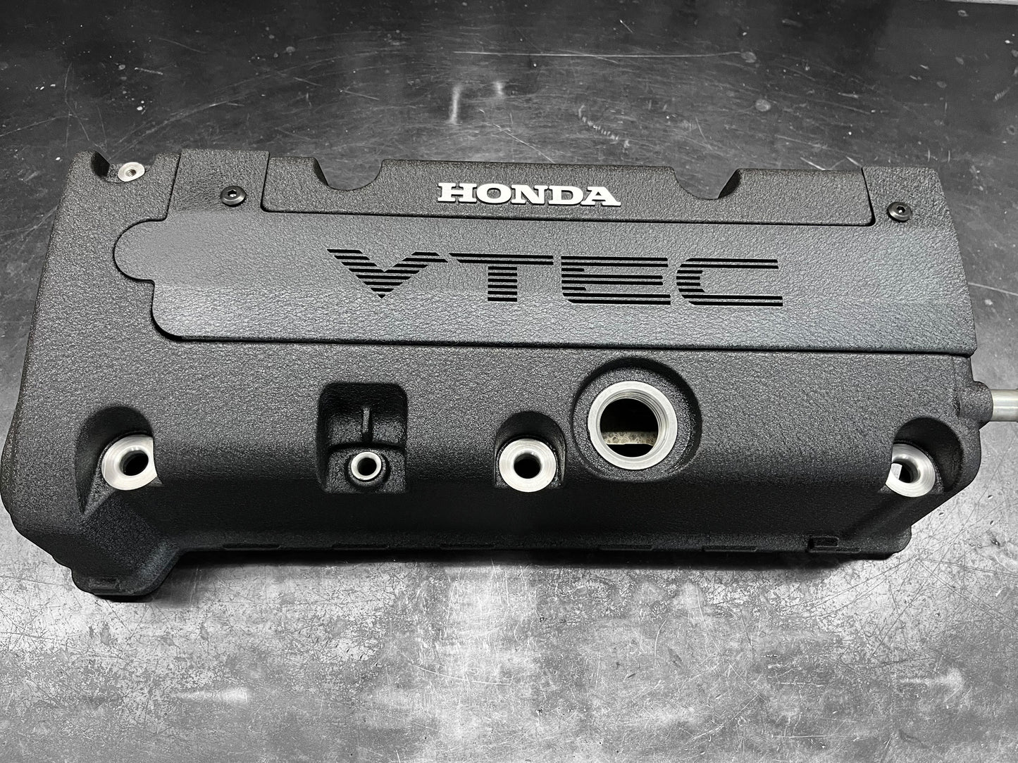 K20 K24 COIL PACK COVER FOR K-SERIES ALUMINUM POWDER COATED WRINKLE BLACK "VTEC" Ver. 1