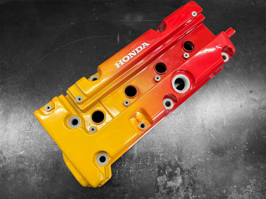 Honda K-SERIES K24 K20 Valve Cover Powder Coated Yellow-Red Gradient