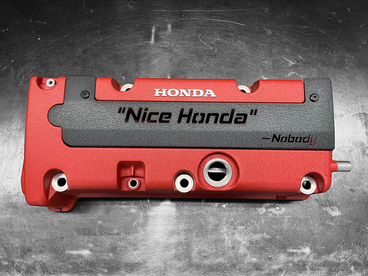 K20 K24 COIL PACK COVER FOR K-SERIES POWDER COATED WRINKLE BLACK “NICE HONDA” Ver. 2