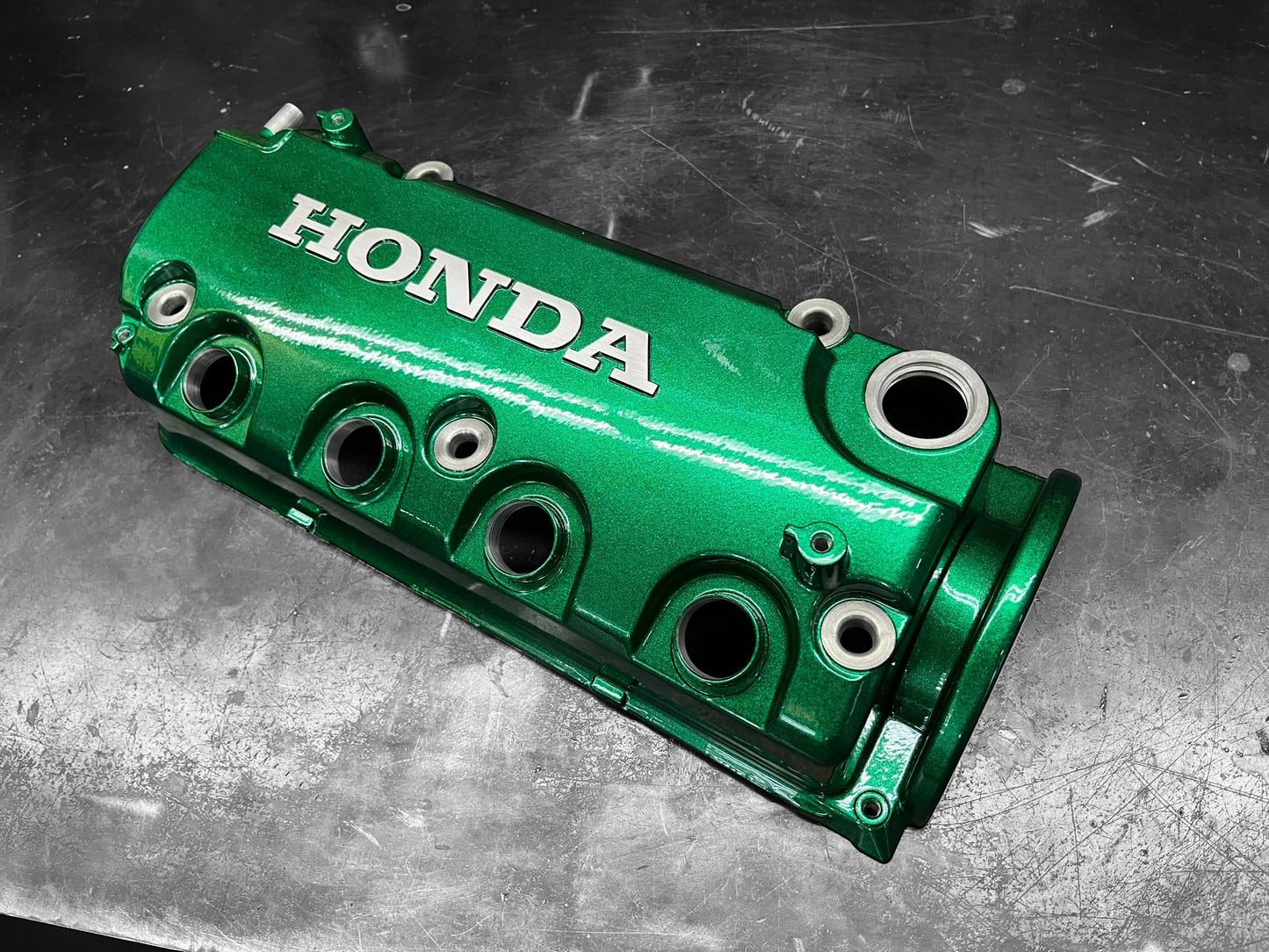 1992-2000 Honda Civic D Series Valve Cover Powder Coated Illusion Green