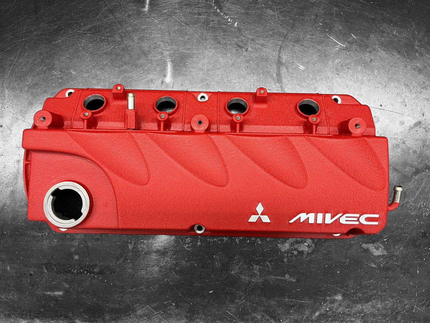 04-12  Mitsubishi Eclipse Galant Lancer Valve Cover 2.4 MIVEC 4G69 Powder Coated Wrinkle Red