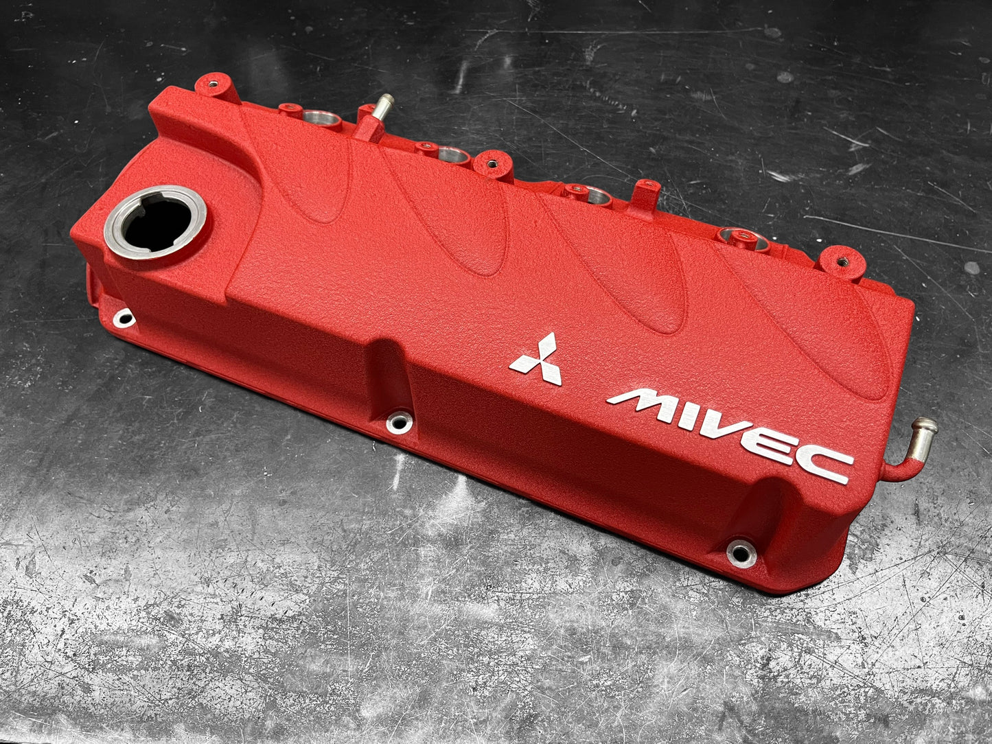 04-12  Mitsubishi Eclipse Galant Lancer Valve Cover 2.4 MIVEC 4G69 Powder Coated Wrinkle Red