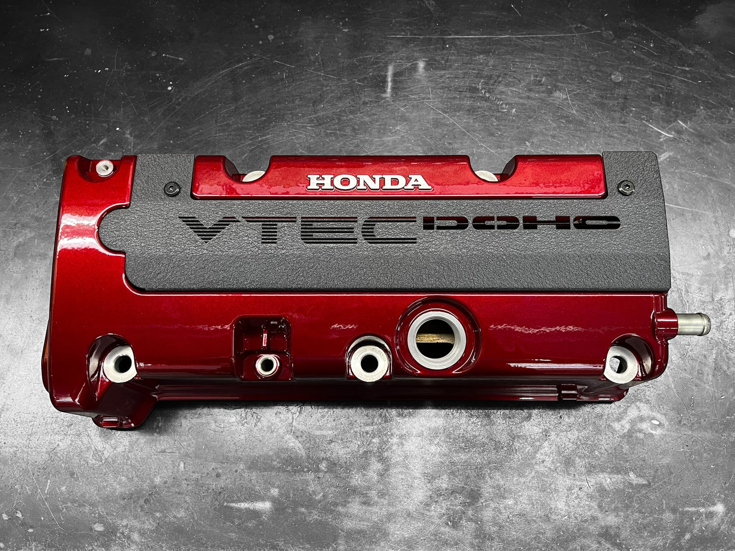 K20 K24 COIL PACK COVER FOR K-SERIES ALUMINUM POWDER COATED WRINKLE BLACK "VTEC DOCH"