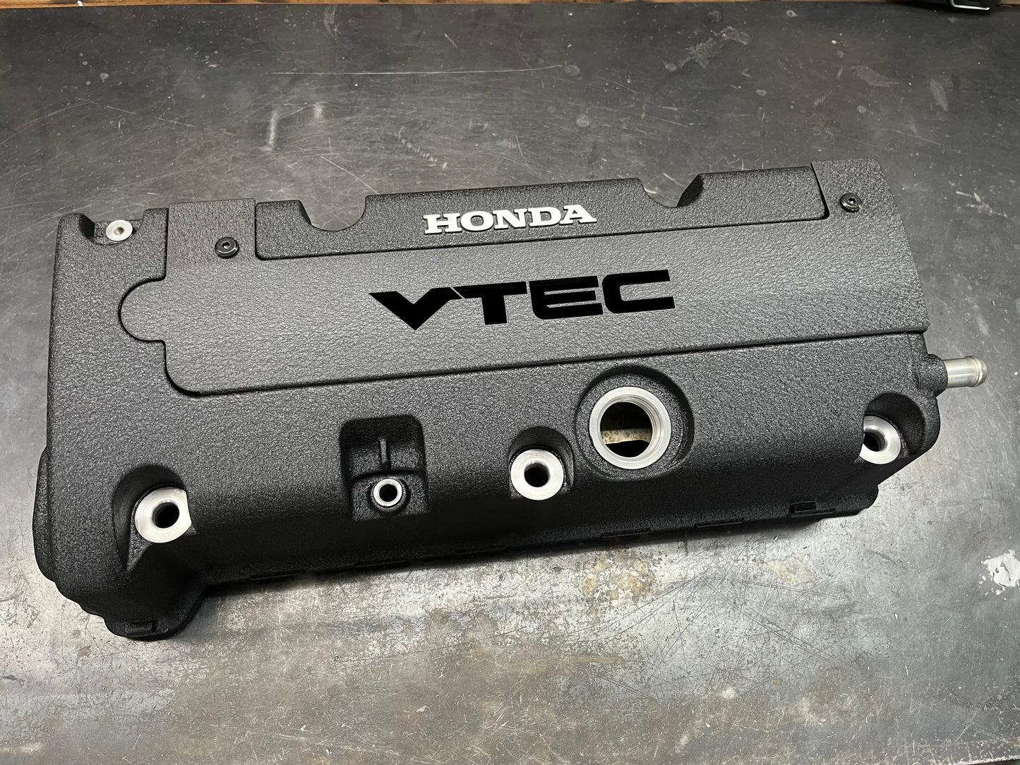 K20 K24 COIL PACK COVER FOR K-SERIES POWDER COATED WRINKLE BLACK ALUMINUM "VTEC" Ver. 3