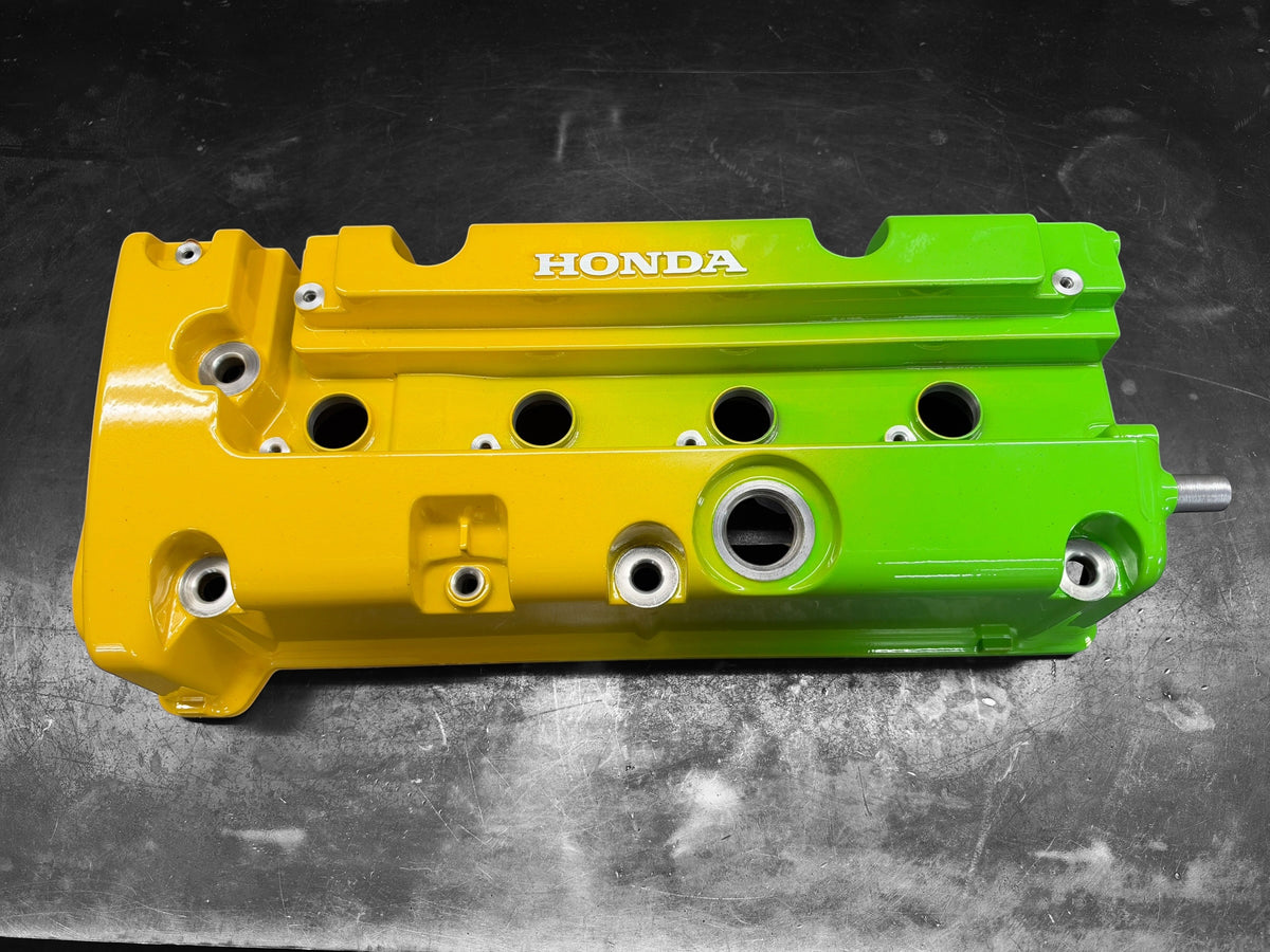 Honda K24 K20 Type R Civic RSX Valve Cover Powder Coated JUN Style Yellow Green